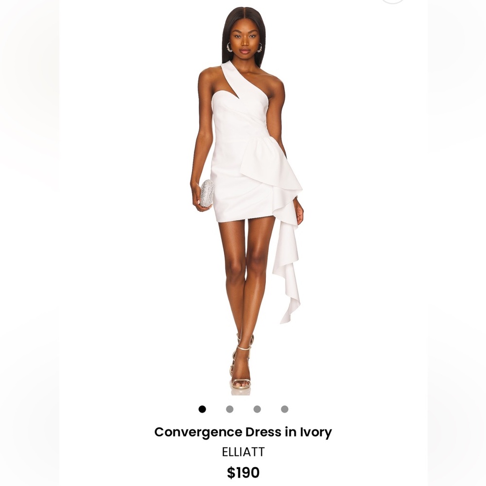 Elliatt White Dress one shoulder ruffle dress